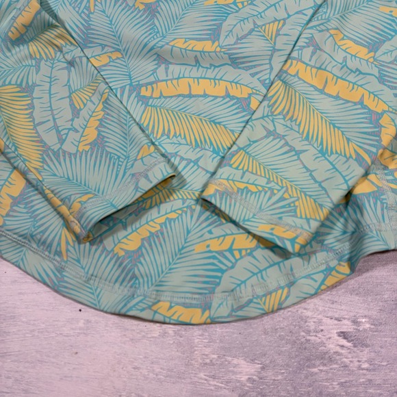 Vineyard Vines Performance Palm Leaf Print Long Sleeve Rash Guard‎ Swim Top XS - Picture 4 of 7